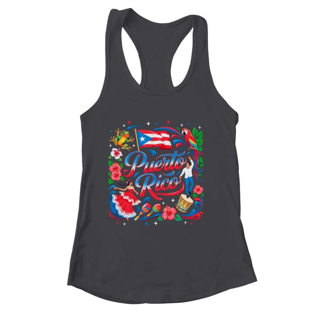 Puerto Rico Flag Floral Boricua Hispanic Heritage Men Women Shirt & Tank Top | siriusteestore