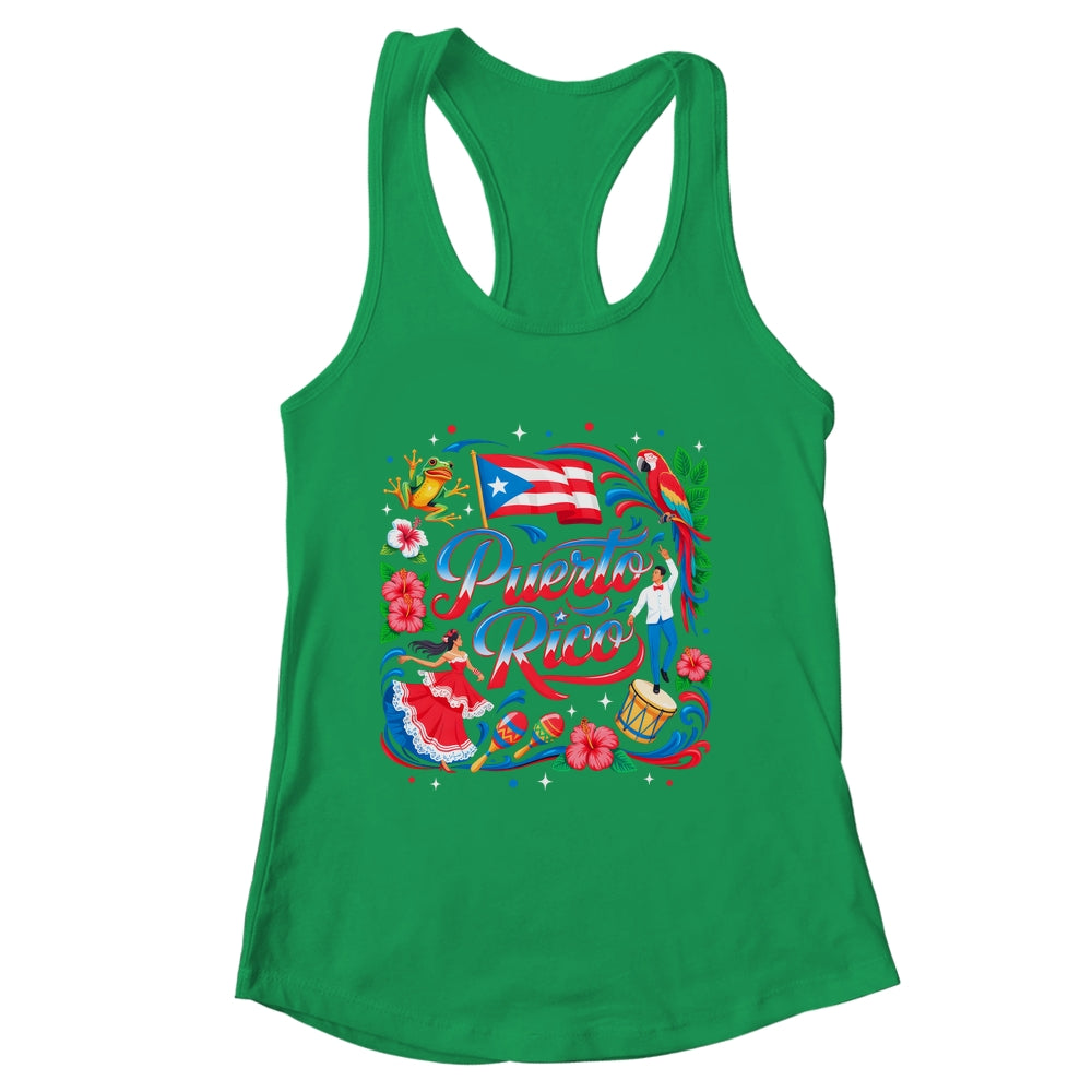 Puerto Rico Flag Floral Boricua Hispanic Heritage Men Women Shirt & Tank Top | siriusteestore