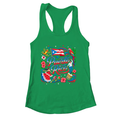 Puerto Rico Flag Floral Boricua Hispanic Heritage Men Women Shirt & Tank Top | siriusteestore