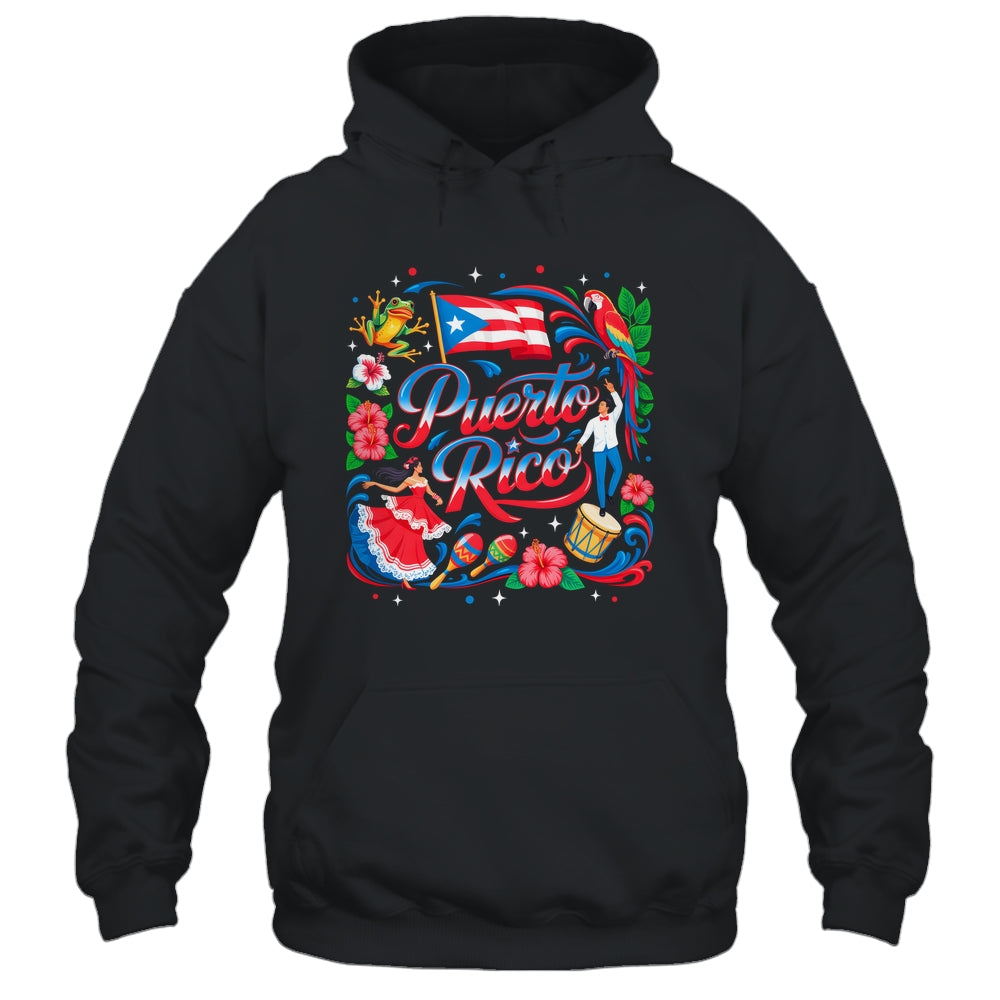 Puerto Rico Flag Floral Boricua Hispanic Heritage Men Women Shirt & Tank Top | siriusteestore