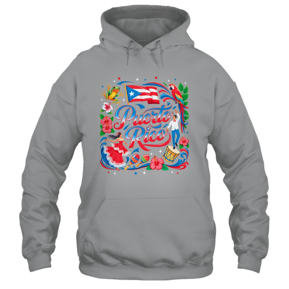 Puerto Rico Flag Floral Boricua Hispanic Heritage Men Women Shirt & Tank Top | siriusteestore