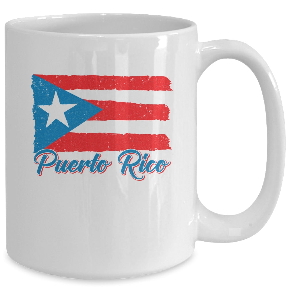 Puerto Rico Flag Hispanic Heritage Month Boricua Rican Retro Mug | siriusteestore