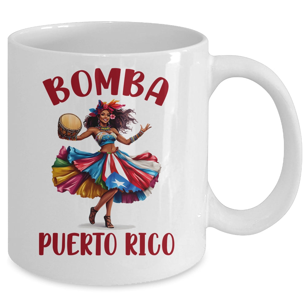 Puerto Rico Flag Hispanic Heritage Month Women Bomba Dancer Mug | siriusteestore
