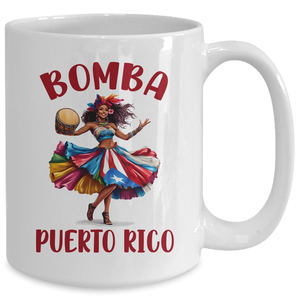 Puerto Rico Flag Hispanic Heritage Month Women Bomba Dancer Mug | siriusteestore