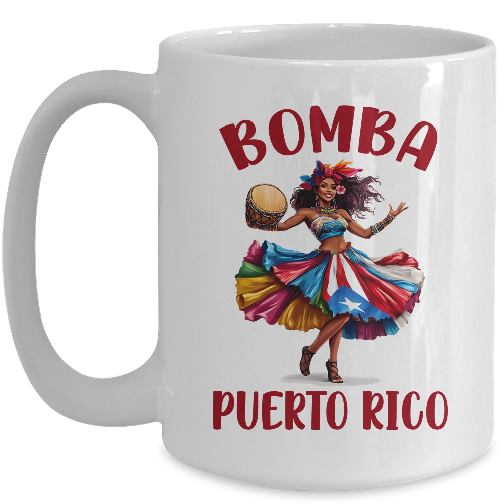 Puerto Rico Flag Hispanic Heritage Month Women Bomba Dancer Mug | siriusteestore