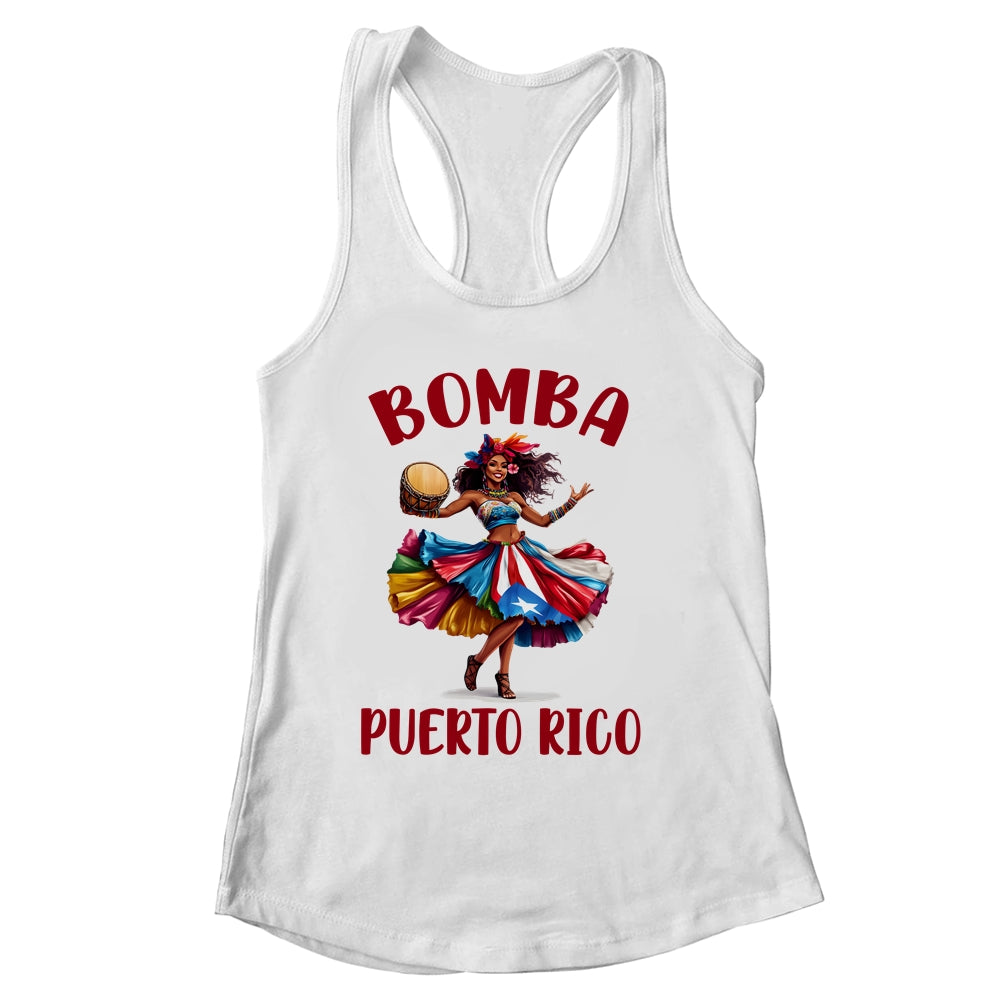 Puerto Rico Flag Hispanic Heritage Month Women Bomba Dancer Shirt & Tank Top | siriusteestore