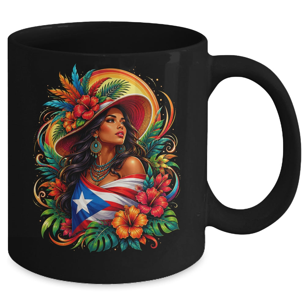 Puerto Rico Flag Pride Girl Women Heritage Cultural Tropical Mug | siriusteestore