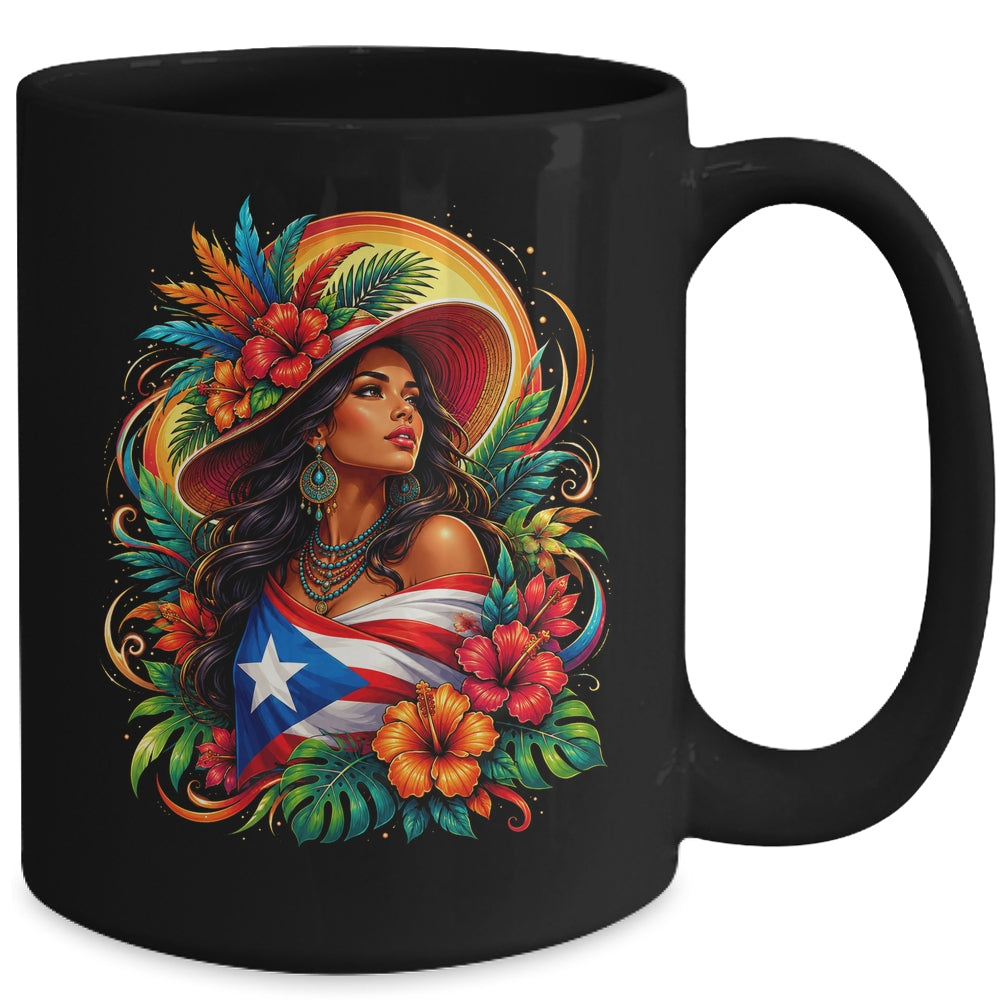 Puerto Rico Flag Pride Girl Women Heritage Cultural Tropical Mug | siriusteestore