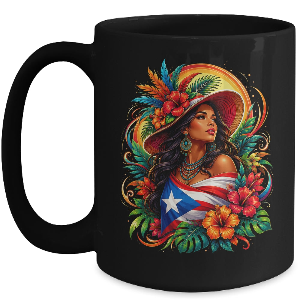 Puerto Rico Flag Pride Girl Women Heritage Cultural Tropical Mug | siriusteestore