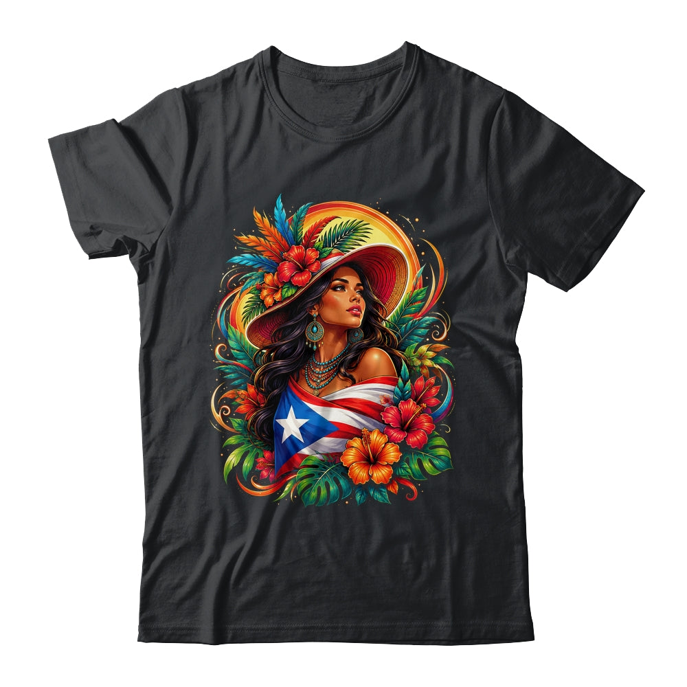 Puerto Rico Flag Pride Girl Women Heritage Cultural Tropical Shirt & Tank Top | siriusteestore