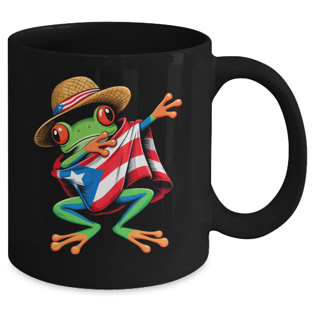 Puerto Rico Frog Coqui Dabbing Poncho Puerto Rican Flag Mug | siriusteestore