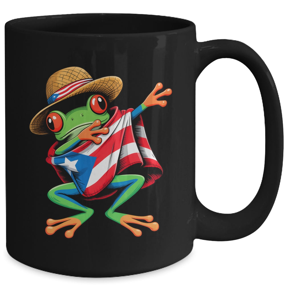 Puerto Rico Frog Coqui Dabbing Poncho Puerto Rican Flag Mug | siriusteestore