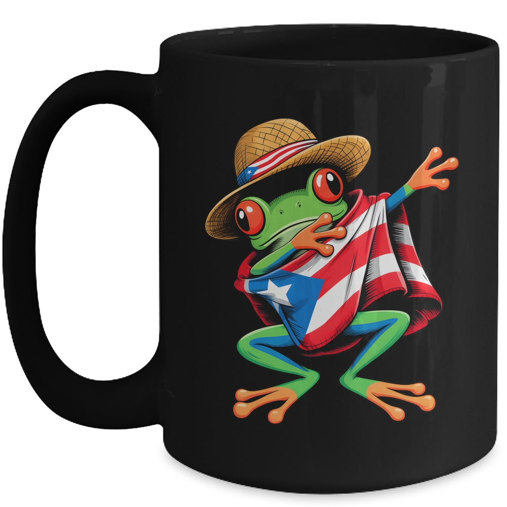 Puerto Rico Frog Coqui Dabbing Poncho Puerto Rican Flag Mug | siriusteestore