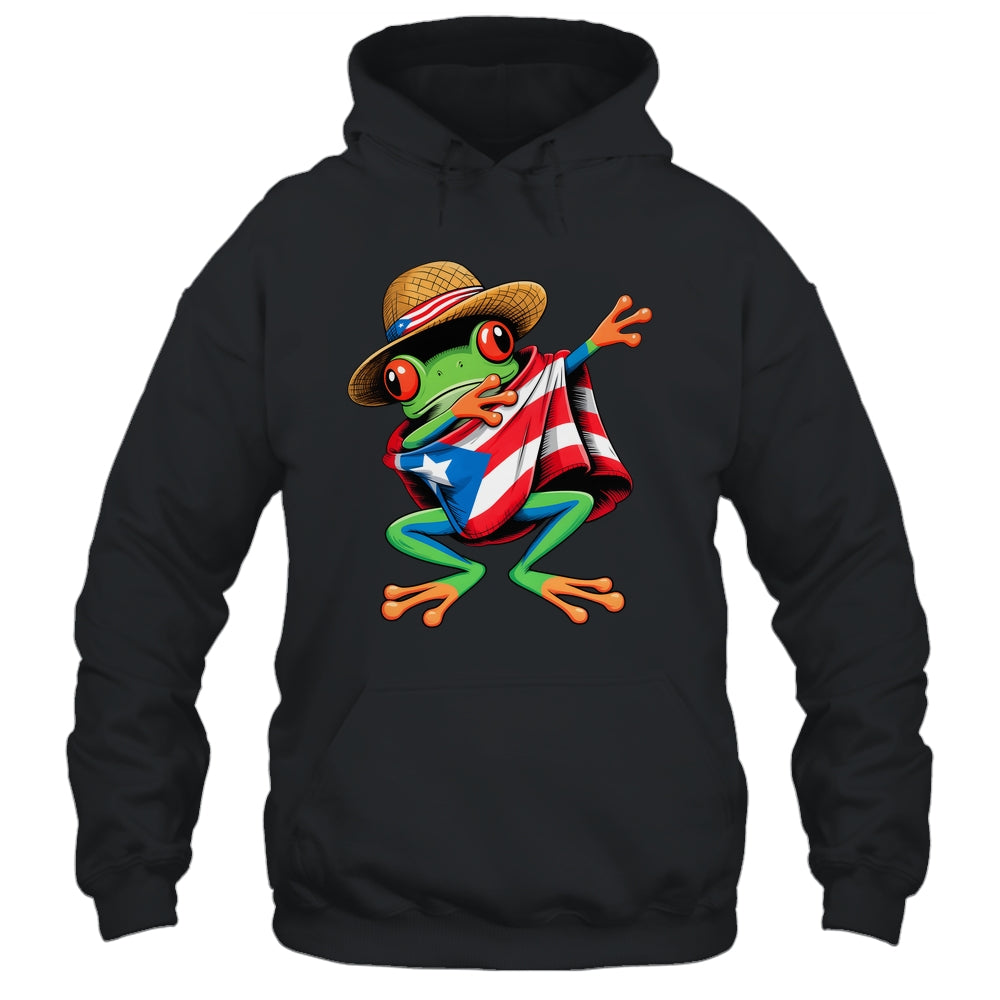 Puerto Rico Frog Coqui Dabbing Poncho Puerto Rican Flag Shirt & Tank Top | siriusteestore
