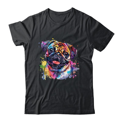 Pug Mom Lover Puppy Dog Watercolor Tie Dye Painting Shirt & Tank Top | siriusteestore