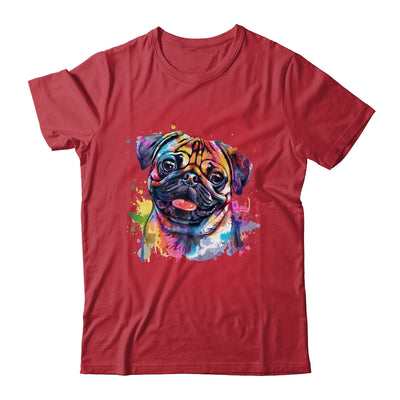 Pug Mom Lover Puppy Dog Watercolor Tie Dye Painting Shirt & Tank Top | siriusteestore