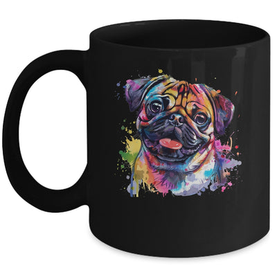 Pug Mom Lover Puppy Dog Watercolor Tie Dye Painting Mug | siriusteestore