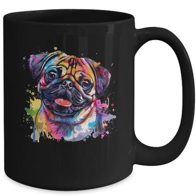 Pug Mom Lover Puppy Dog Watercolor Tie Dye Painting Mug | siriusteestore