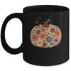 Pumpkin Floral Autumn Fall Season Wildflower Thanksgiving Mug | siriusteestore