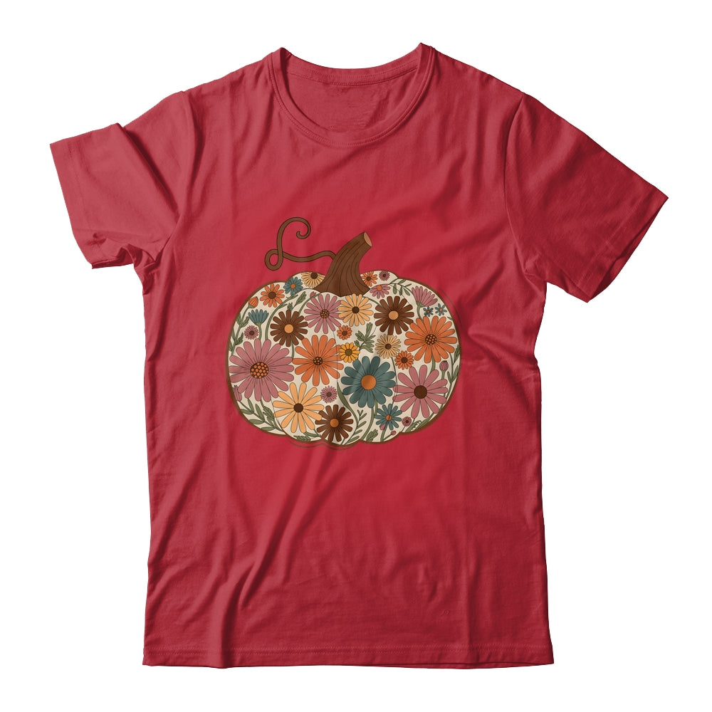 Pumpkin Floral Autumn Fall Season Wildflower Thanksgiving Shirt & Sweatshirt | siriusteestore