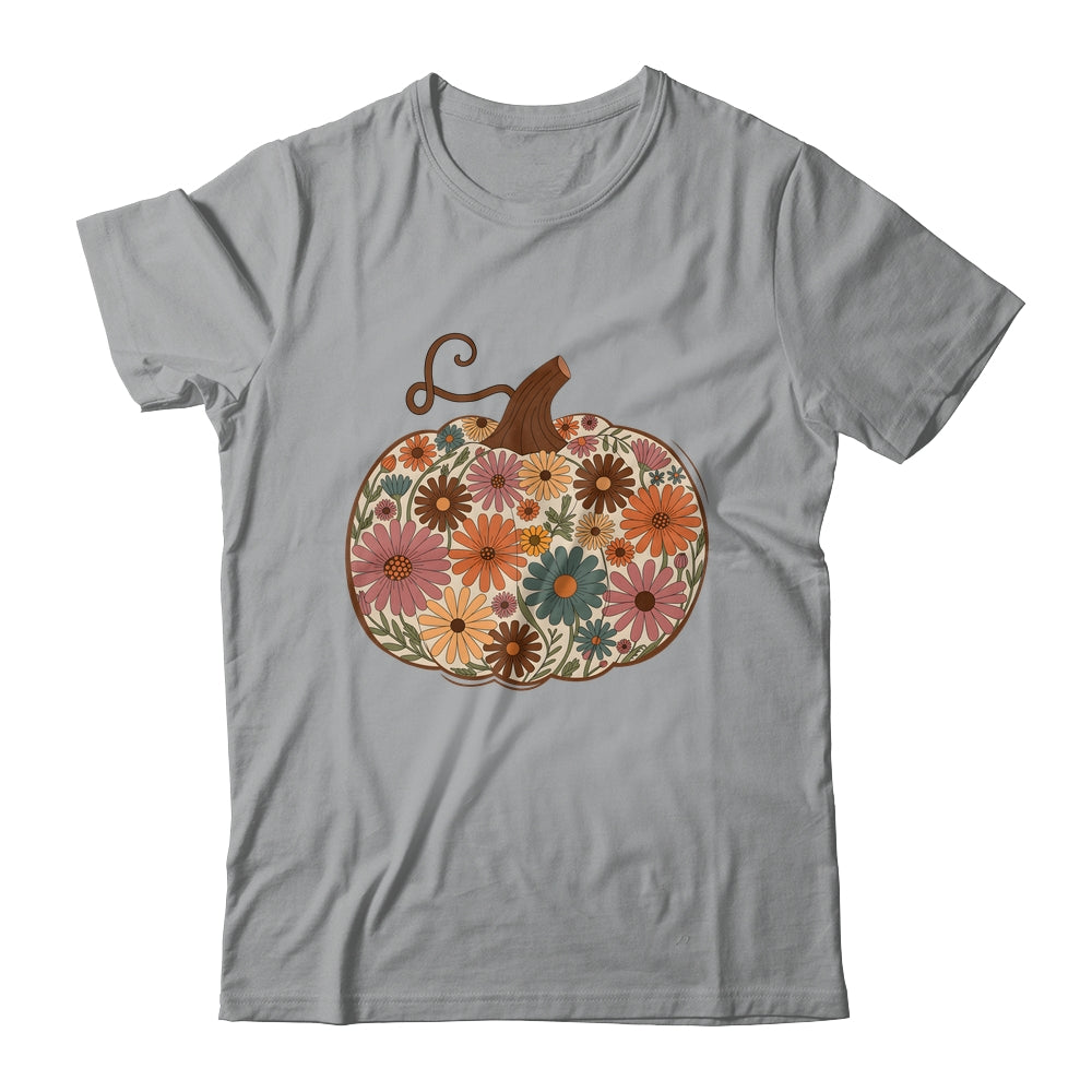 Pumpkin Floral Autumn Fall Season Wildflower Thanksgiving Shirt & Sweatshirt | siriusteestore