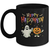 Pumpkin Ghost Happy Halloween Retro Groovy Vintage Women Mug | siriusteestore