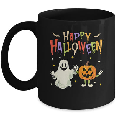Pumpkin Ghost Happy Halloween Retro Groovy Vintage Women Mug | siriusteestore