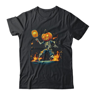 Pumpkin Head Skeleton Pickleball Halloween Spooky Sports Shirt & Sweatshirt | siriusteestore