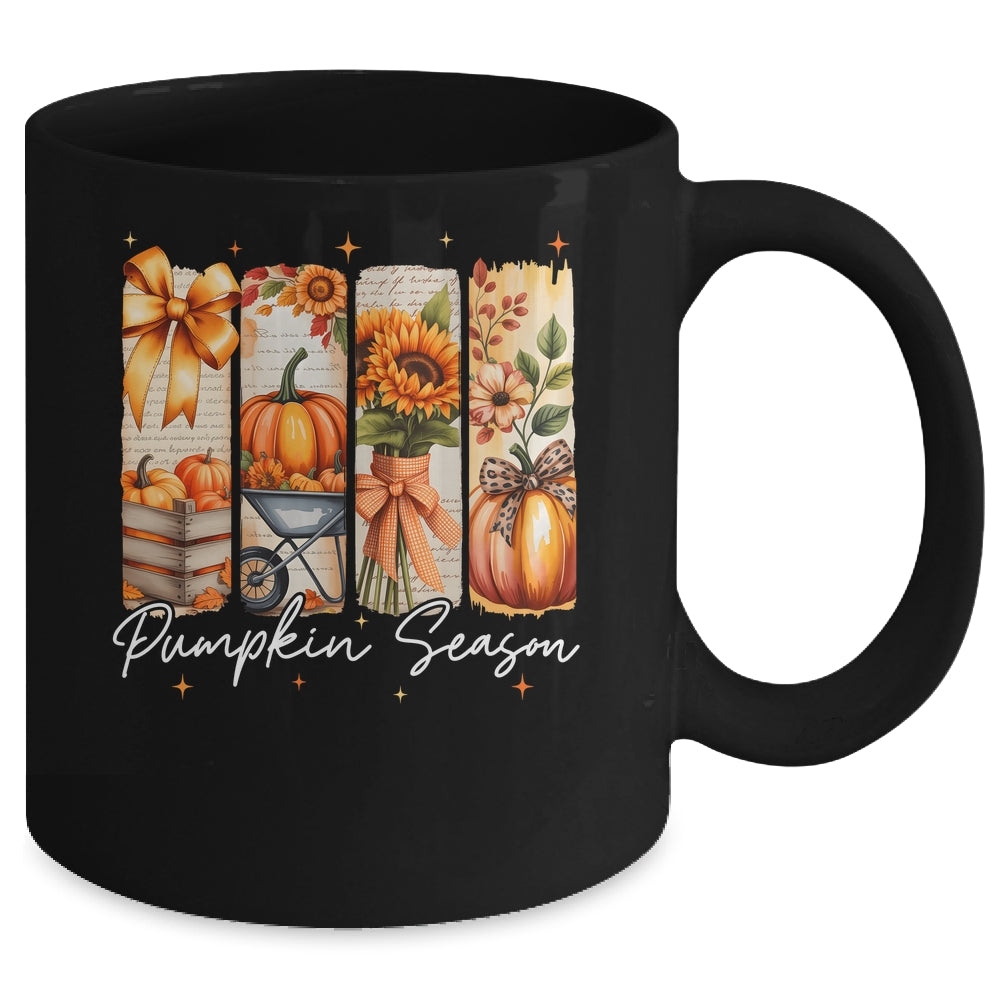 Pumpkin Season Coquette Fall Autumn Sunflower Floral Leopard Mug | siriusteestore