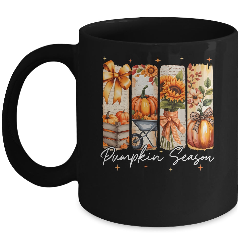 Pumpkin Season Coquette Fall Autumn Sunflower Floral Leopard Mug | siriusteestore
