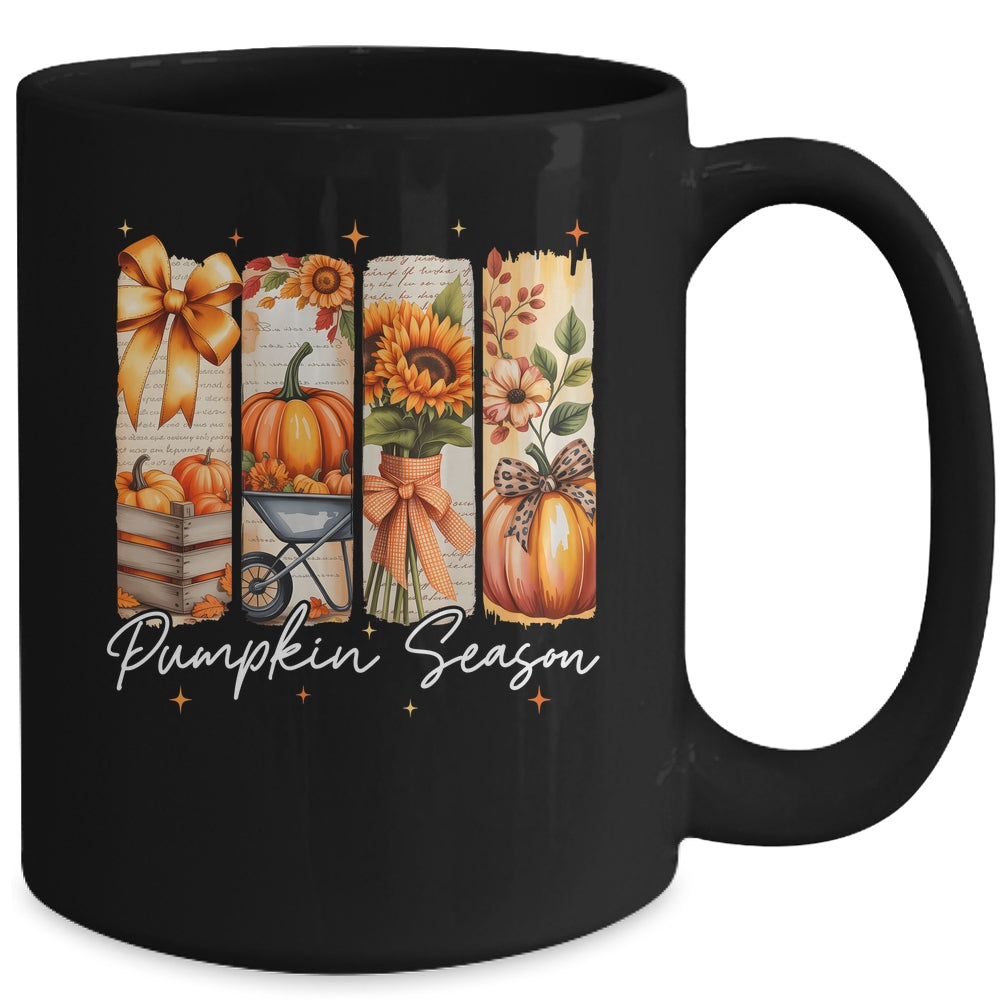 Pumpkin Season Coquette Fall Autumn Sunflower Floral Leopard Mug | siriusteestore