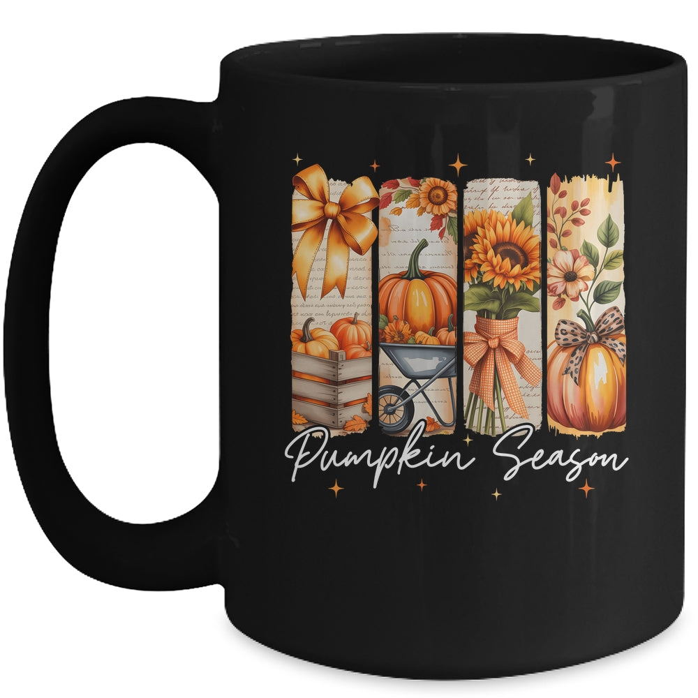 Pumpkin Season Coquette Fall Autumn Sunflower Floral Leopard Mug | siriusteestore