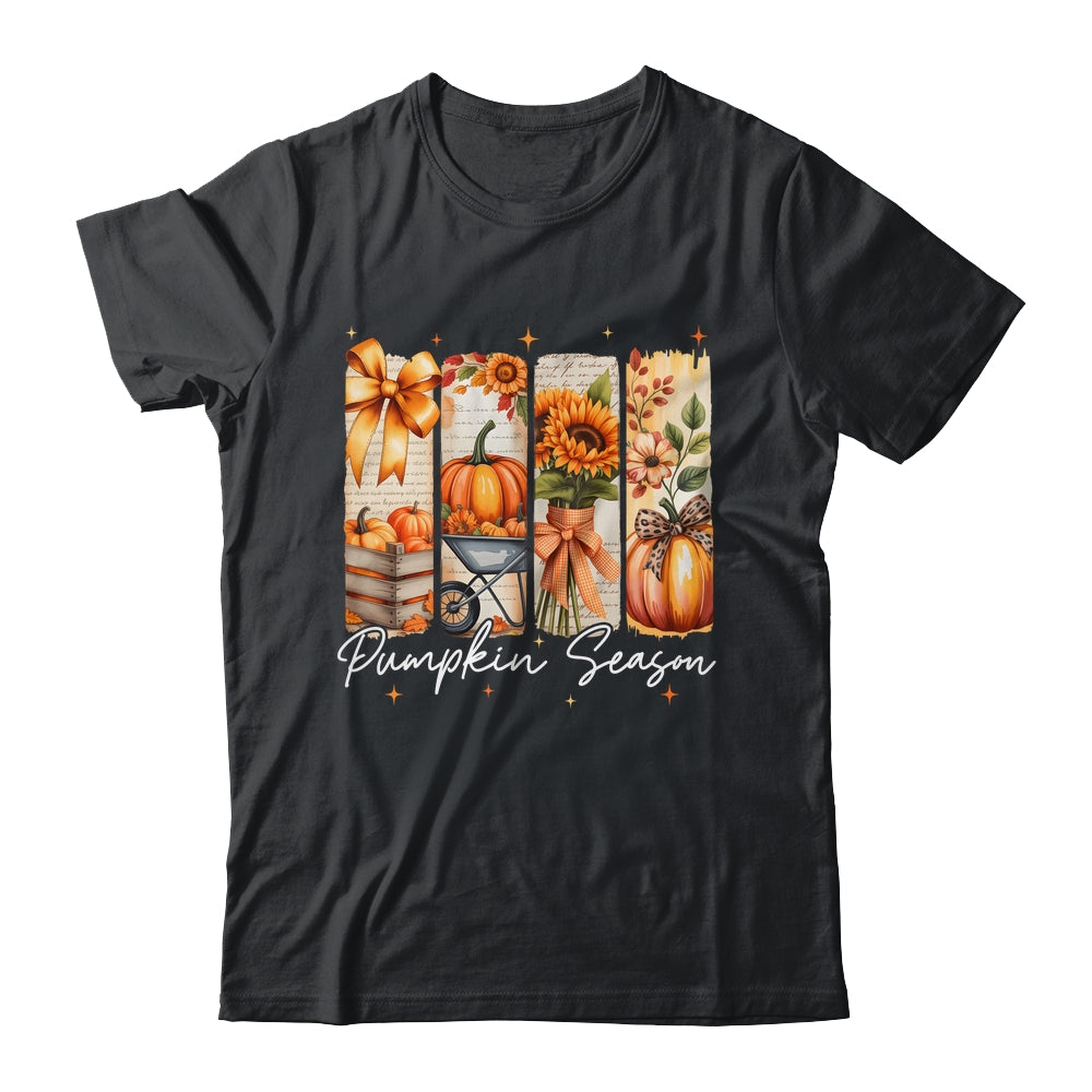 Pumpkin Season Coquette Fall Autumn Sunflower Floral Leopard Shirt & Sweatshirt | siriusteestore