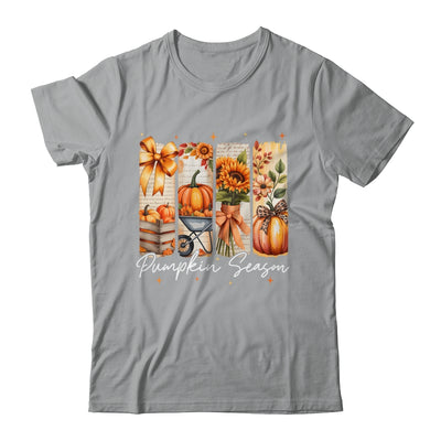 Pumpkin Season Coquette Fall Autumn Sunflower Floral Leopard Shirt & Sweatshirt | siriusteestore