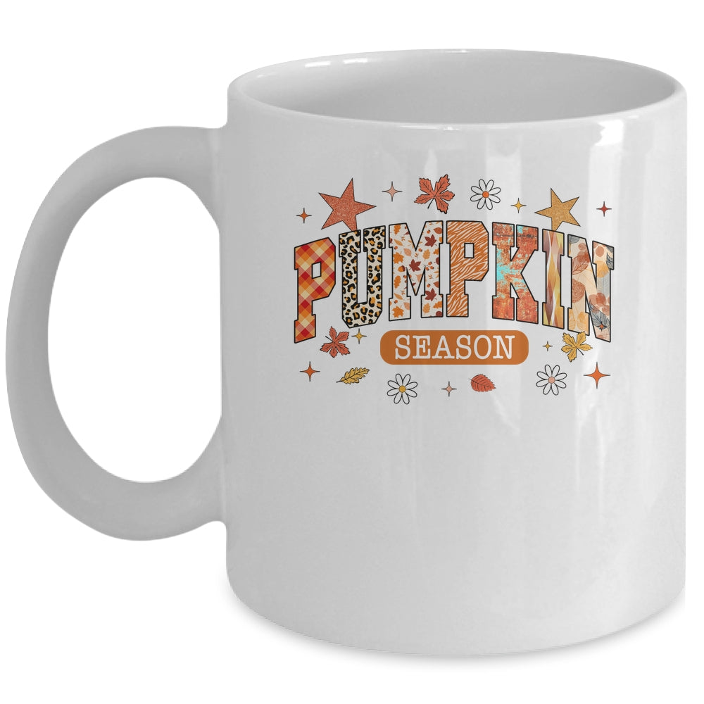 Pumpkin Season Fall Retro Preppy Pumpkin Halloween Spooky Mug | siriusteestore