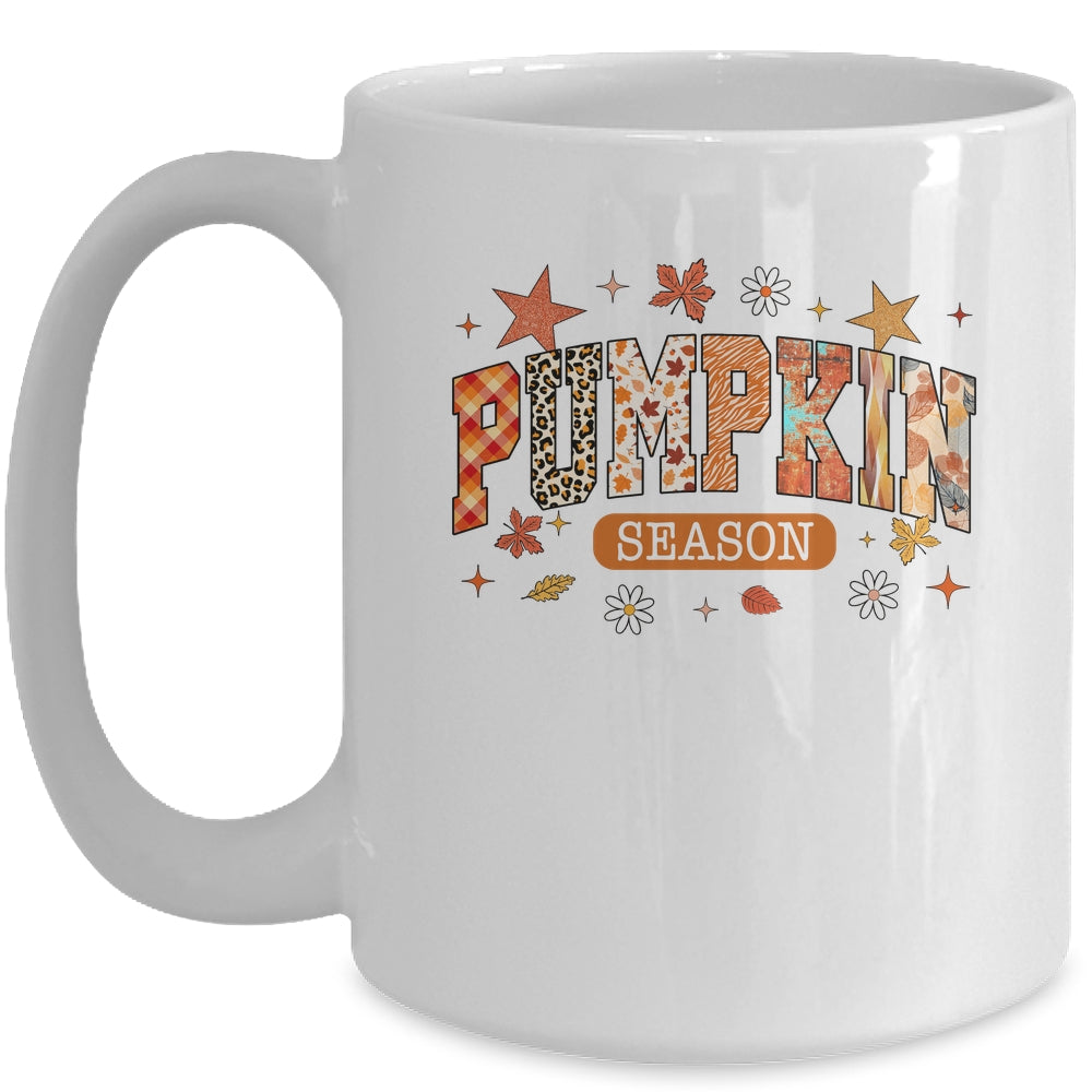 Pumpkin Season Fall Retro Preppy Pumpkin Halloween Spooky Mug | siriusteestore