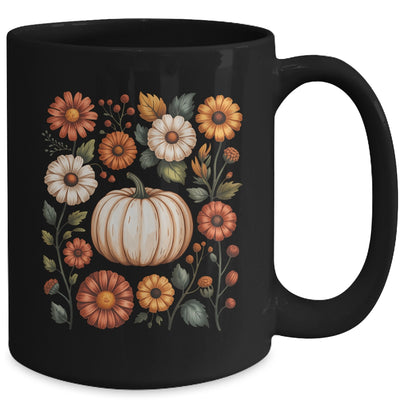 Pumpkin Season Wildflower Thanksgiving Autumn Fall Leaves Mug | siriusteestore