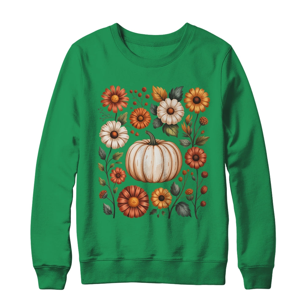 Pumpkin Season Wildflower Thanksgiving Autumn Fall Leaves Shirt & Sweatshirt | siriusteestore
