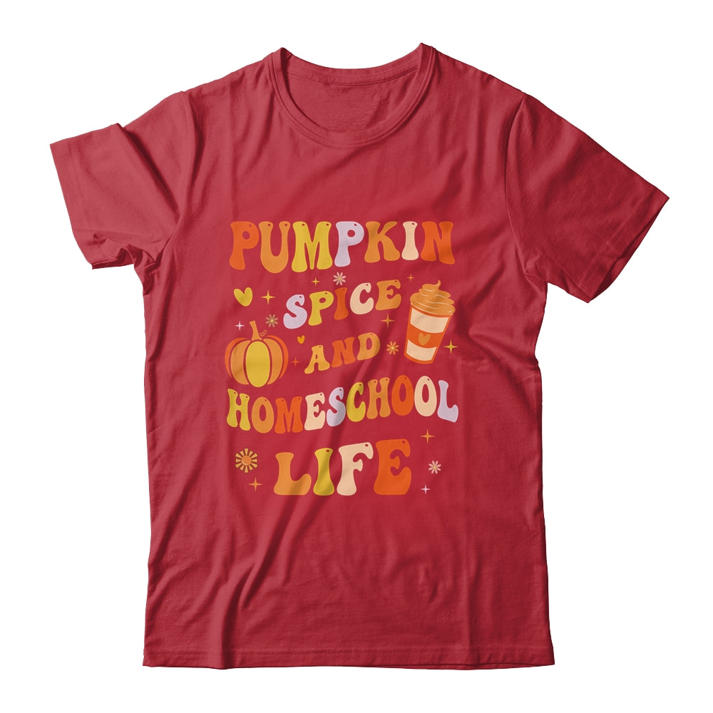 Pumpkin Spice And Homeschool Life Funny Homeschooler Groovy Shirt & Tank Top | siriusteestore