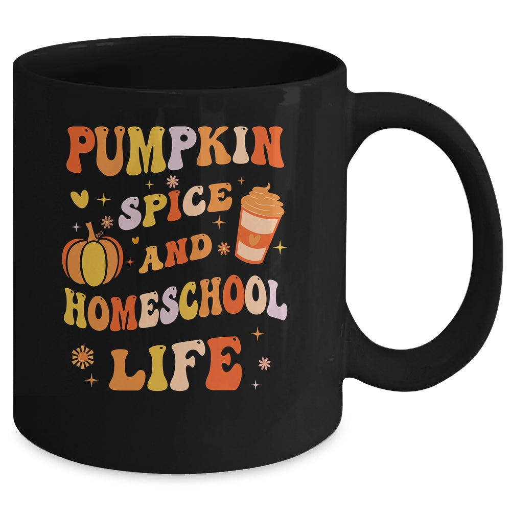 Pumpkin Spice And Homeschool Life Funny Homeschooler Groovy Mug | siriusteestore