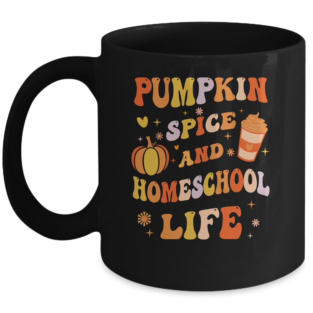 Pumpkin Spice And Homeschool Life Funny Homeschooler Groovy Mug | siriusteestore