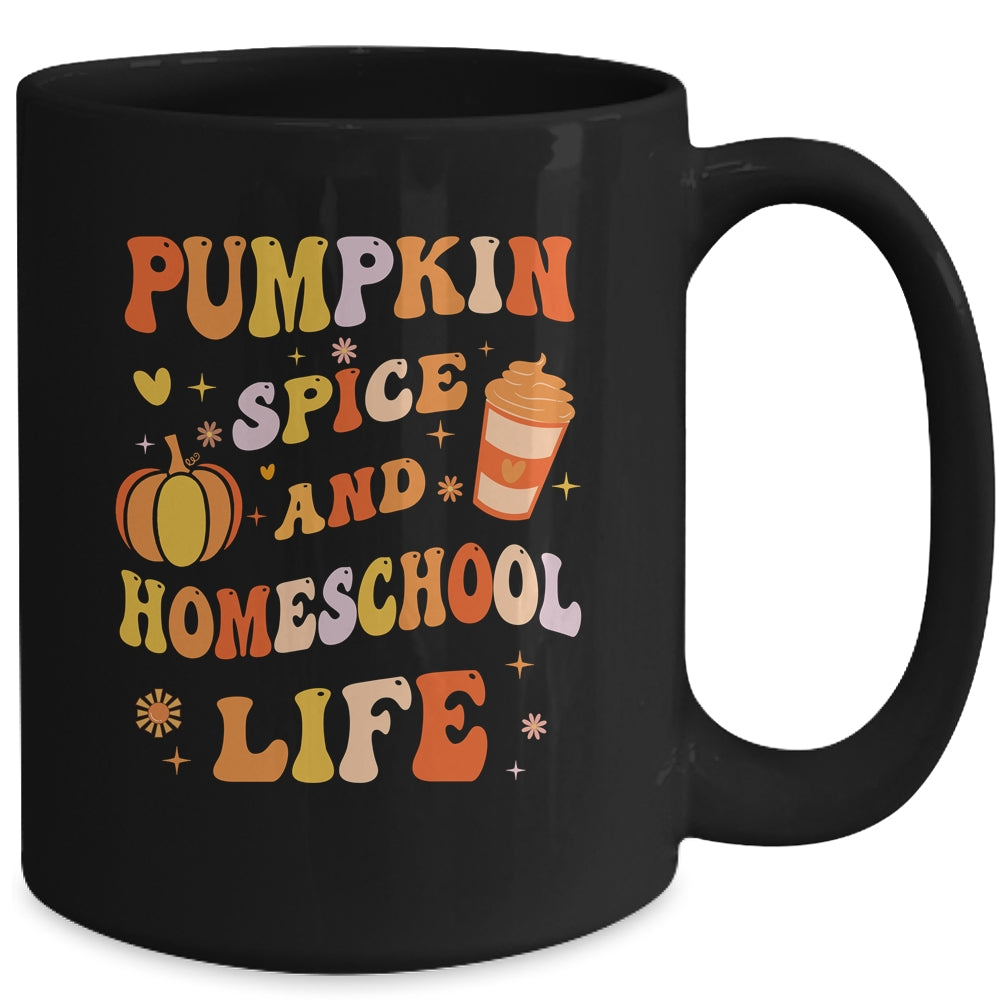 Pumpkin Spice And Homeschool Life Funny Homeschooler Groovy Mug | siriusteestore