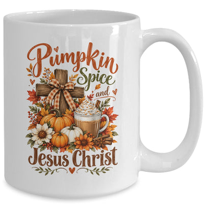 Pumpkin Spice And Jesus Christ Funny Fall Christian Floral Mug | siriusteestore