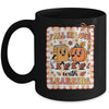 Pumpkin Teacher Preppy Fall In Love With Learning Autumn Mug | siriusteestore