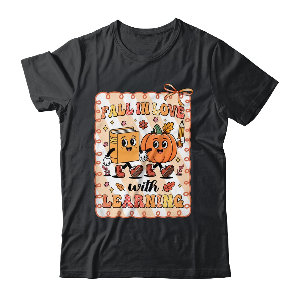 Pumpkin Teacher Preppy Fall In Love With Learning Autumn Shirt & Sweatshirt | siriusteestore