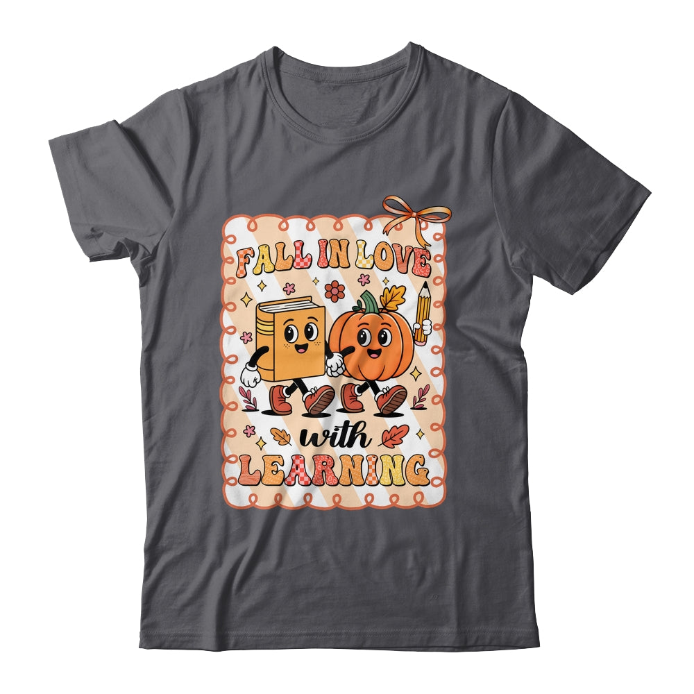 Pumpkin Teacher Preppy Fall In Love With Learning Autumn Shirt & Sweatshirt | siriusteestore