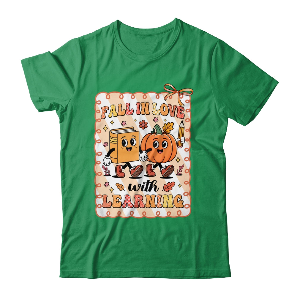 Pumpkin Teacher Preppy Fall In Love With Learning Autumn Shirt & Sweatshirt | siriusteestore