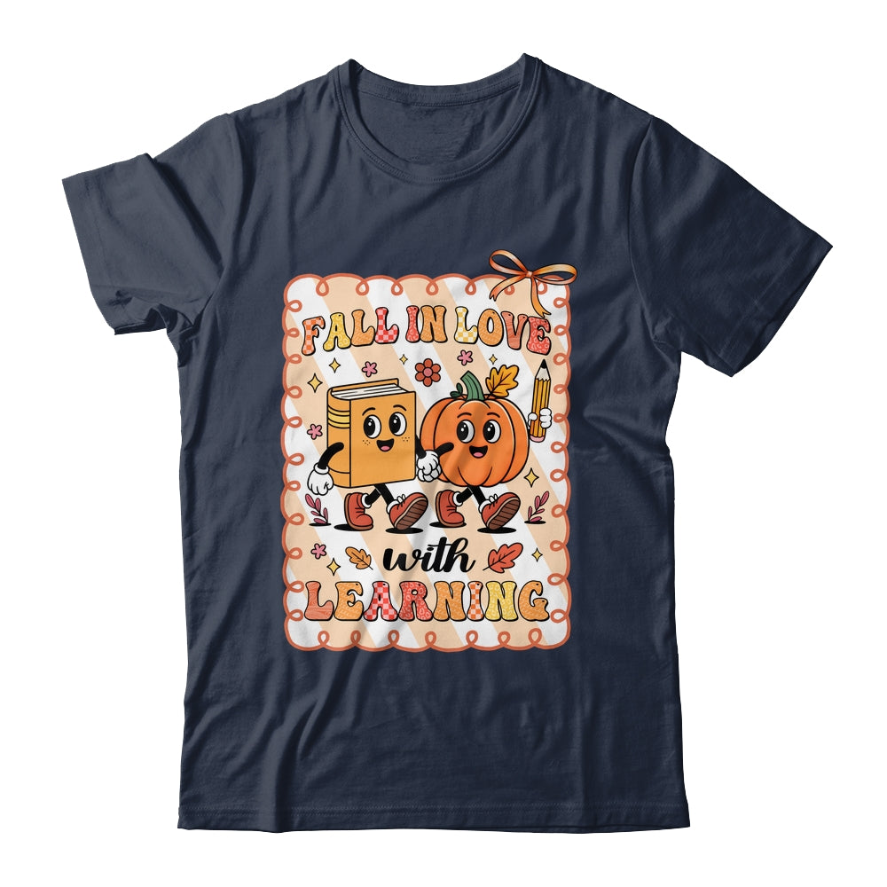 Pumpkin Teacher Preppy Fall In Love With Learning Autumn Shirt & Sweatshirt | siriusteestore