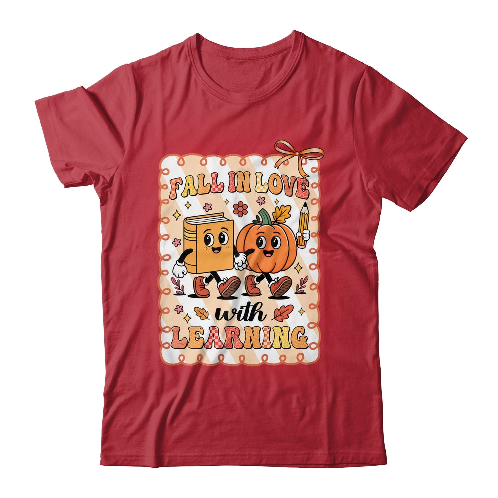 Pumpkin Teacher Preppy Fall In Love With Learning Autumn Shirt & Sweatshirt | siriusteestore