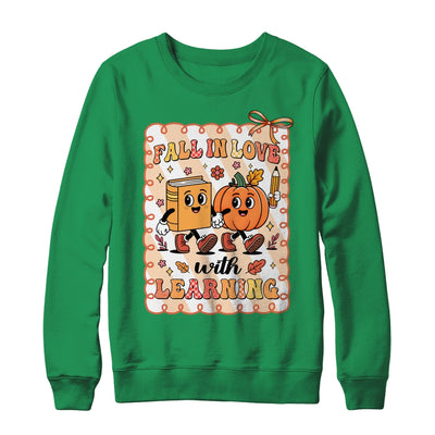 Pumpkin Teacher Preppy Fall In Love With Learning Autumn Shirt & Sweatshirt | siriusteestore